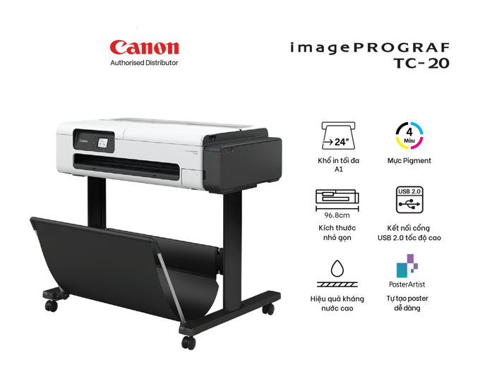 Máy In Canon imagePROGRAF TC-20 Khổ A1 Máy In Canon imagePROGRAF TC-20 Khổ A1
