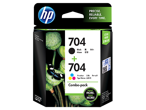 Hình của HP 704 2-pack Black/Tri-color Original Ink Advantage Cartridges (F6V33AA)