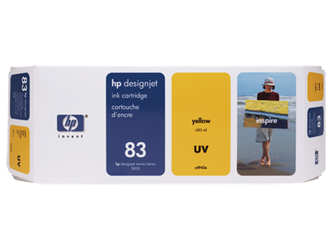 Hình của HP 83 680-ml Yellow DesignJet UV Ink Cartridge (C4943A)